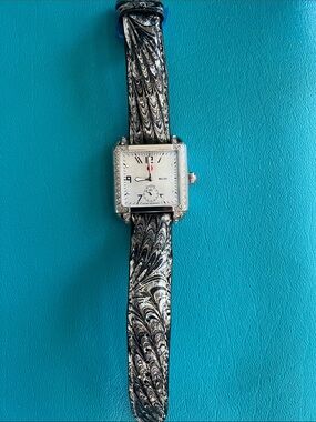 Michele Milou Diamond Mother of Pearl Square Watch MW15A01A2025